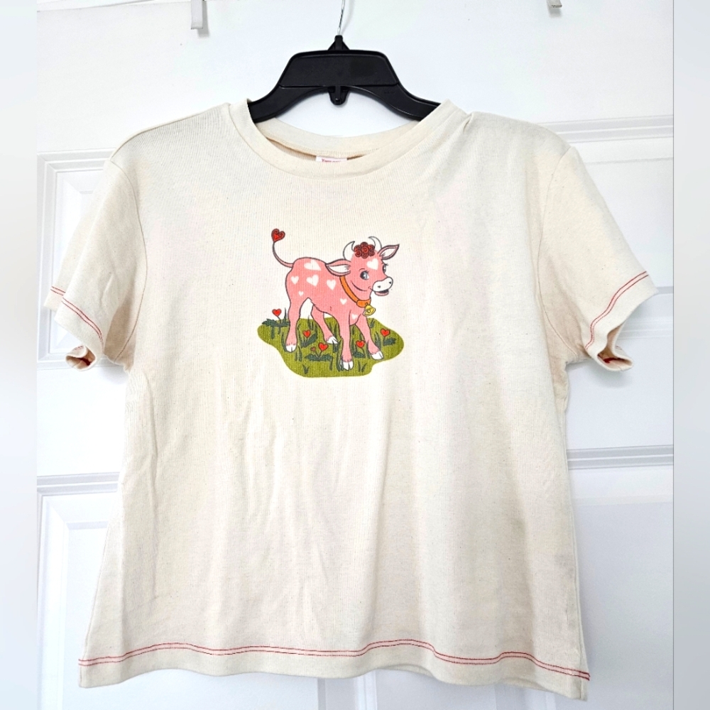NWOT Fruit Face Cow Tee